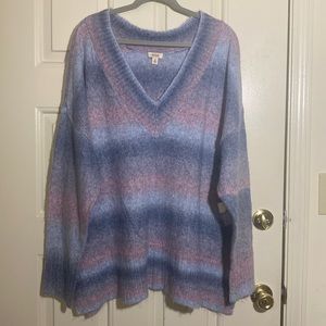 NWT a.n.a Ombré Striped Vneck Sweater
